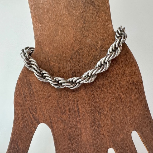 Twisted Chain Bracelet, Men and Women, silver-tone metal - Picture 1 of 7